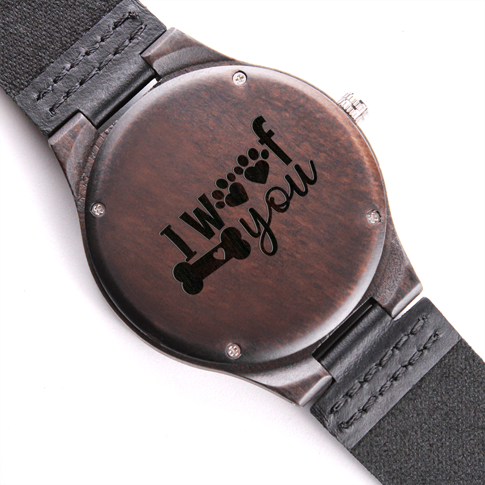 I Woof You Engraved Wooden Watch