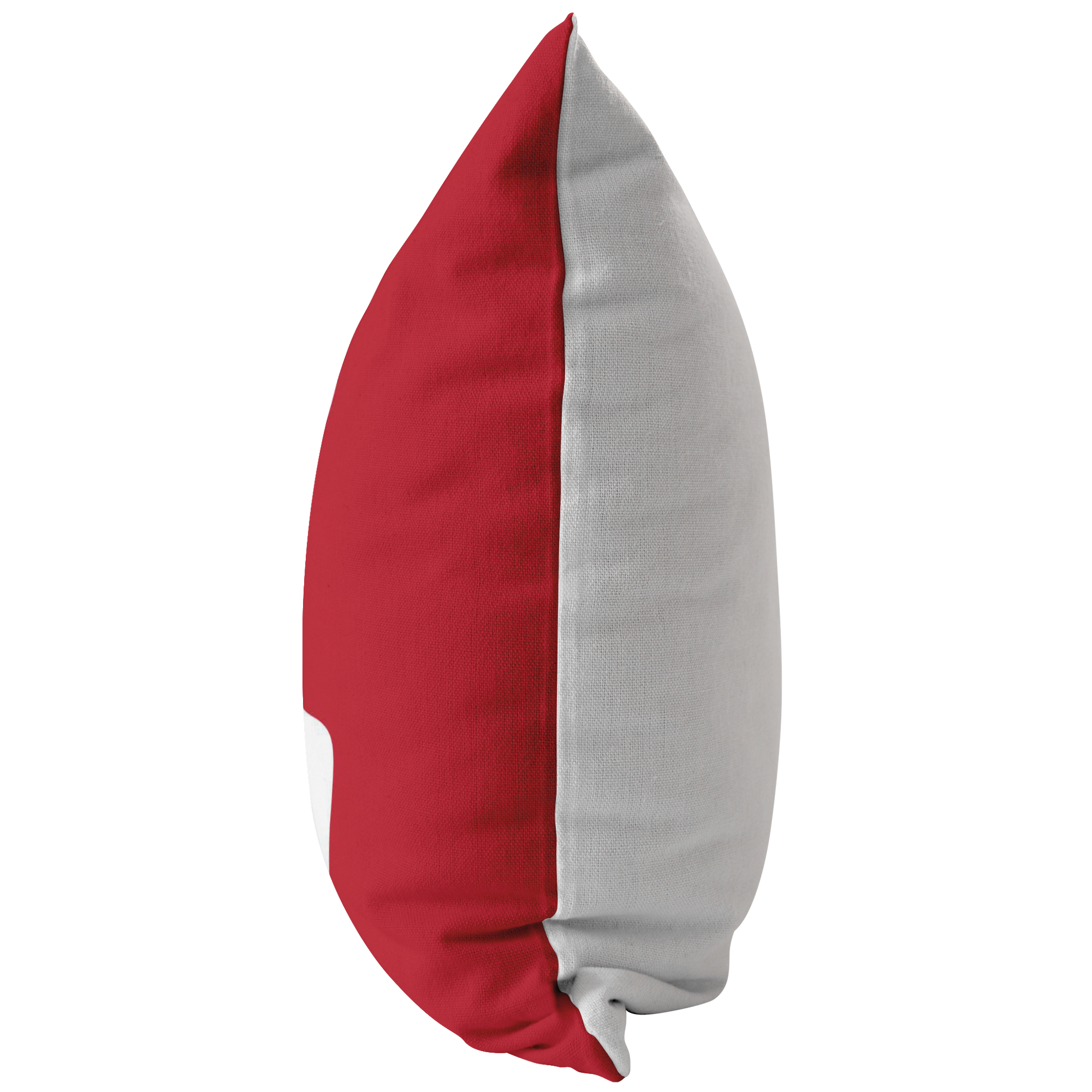 Red pillow with Dachshund silhouette in white vertical view