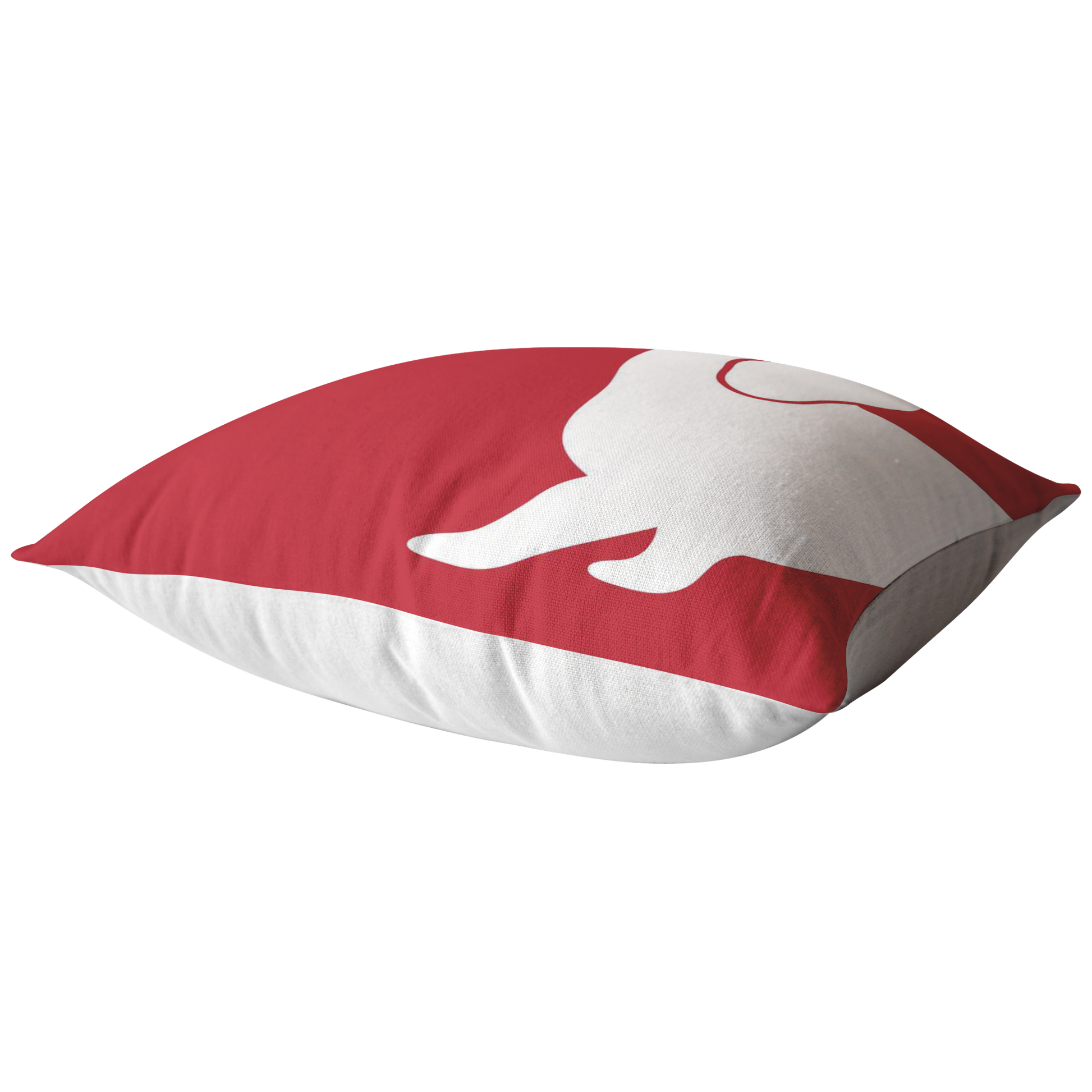 Red with a white Dachshund Head Pillow