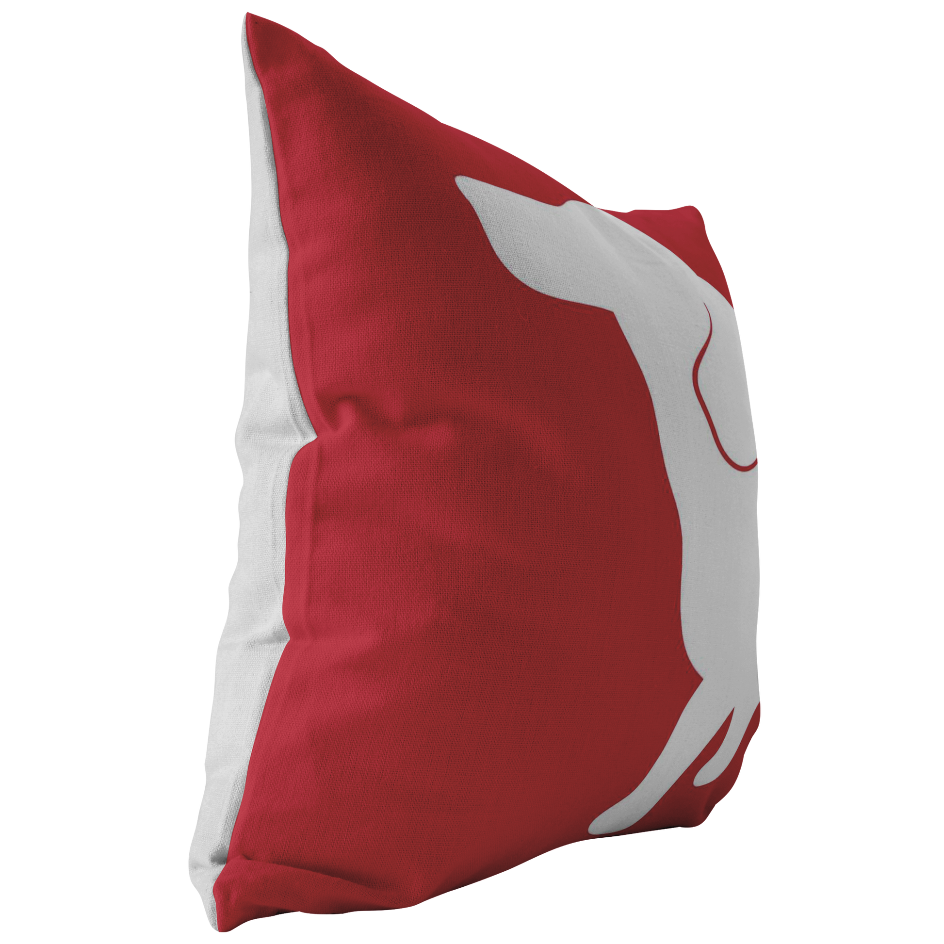 Red with a white Dachshund Head Pillow