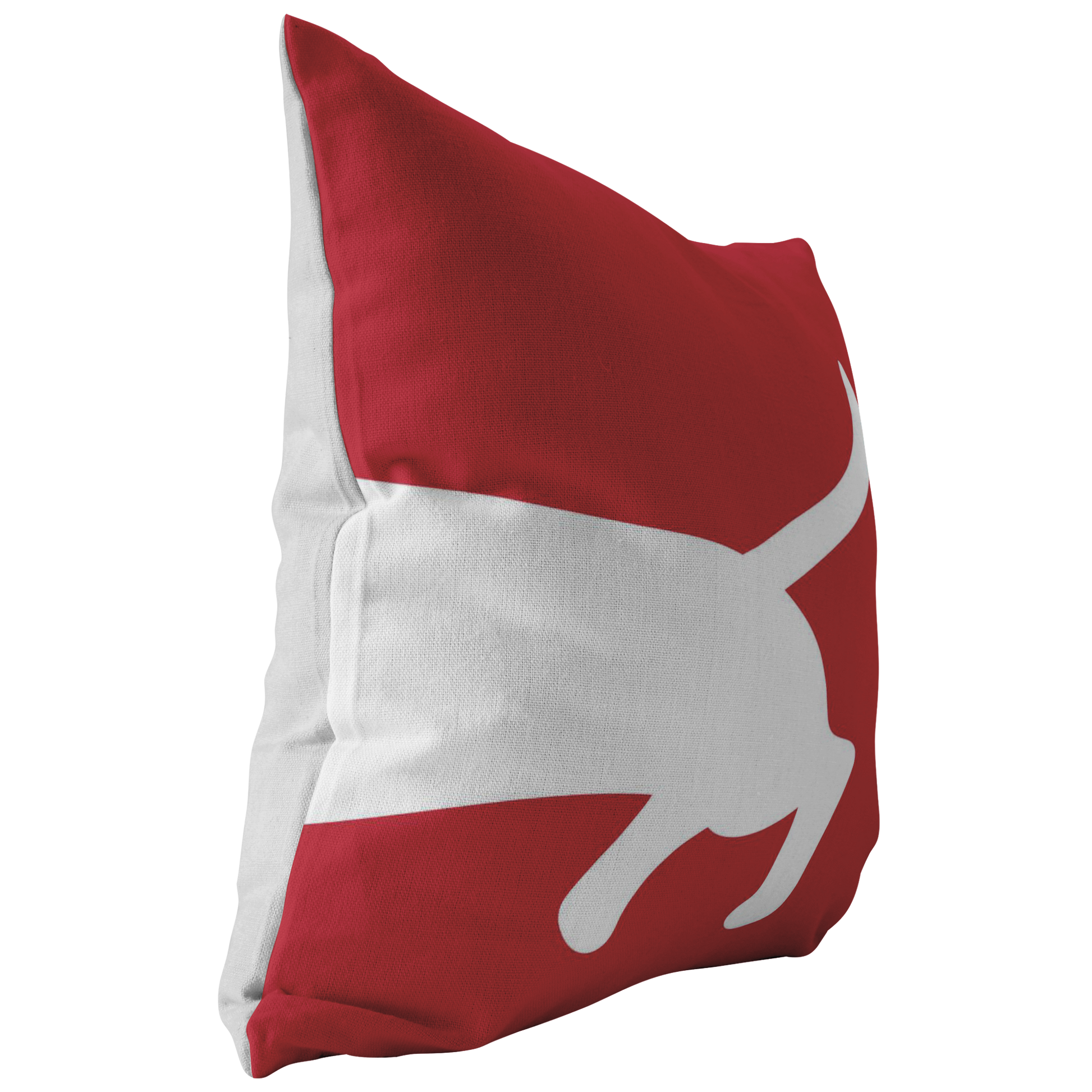 Red pillow with Dachshund silhouette in white